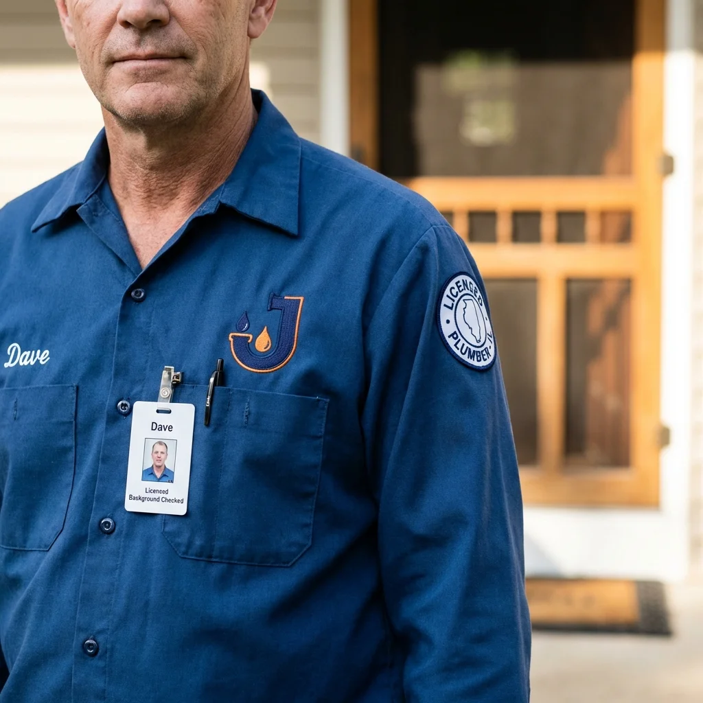 Licensed plumber showing ID badge in East Sandwich, MA